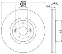Hella Bremsscheibe Vorderachse  8DD 355 113-741