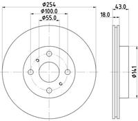 Hella Bremsscheibe Vorderachse  8DD 355 108-721