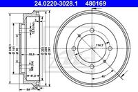 ATE Bremstrommel Hinterachse  24.0220-3028.1