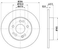 Hella Pagid Bremsscheibe Vorderachse  8DD 355 100-931