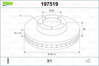 Valeo Bremsscheibe Hinterachse  197519