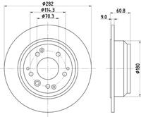 Hella Bremsscheibe Hinterachse  8DD 355 105-001