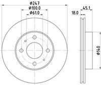 Hella Bremsscheibe Vorderachse  8DD 355 105-931