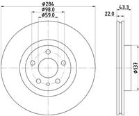 Hella Pagid Bremsscheibe Vorderachse  8DD 355 118-411