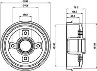 Hella Bremstrommel Hinterachse  8DT 355 301-241