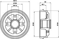 Hella Bremstrommel Hinterachse  8DT 355 301-281