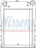 Intercooler, inlaatluchtkoeler NISSENS 97058