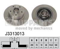 Nipparts Bremsscheibe Hinterachse  J3313013