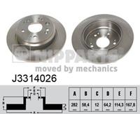 Nipparts Bremsscheibe Hinterachse  J3314026