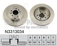 Nipparts Bremsscheibe Hinterachse  N3313034