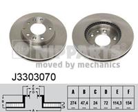 Nipparts Bremsscheibe Vorderachse  J3303070