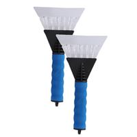 Benson Care 2x stuks autoraam ijskrabbers met breed vlak van 13 cm blauw -