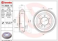 Brembo Bremstrommel Hinterachse  14.D629.10