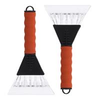 Bella 2x stuks ijskrabber/raamkrabber rood kunststof met foam grip 26 x 13 cm -