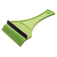 Prosperplast IJskrabber/raamkrabber groen kunststof met rubberen trekker 12 x 18 cm -