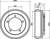 Hella Bremstrommel Hinterachse  8DT 355 300-201