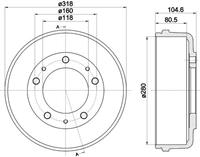 Hella Bremstrommel Hinterachse  8DT 355 300-451