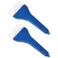 2x stuks multifunctionele ijskrabber blauw met LED verlichting -