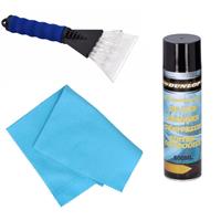 Autoramen IJskrabber soft grip 25 cm met ruitenontdooi spray en anti-condens doek -