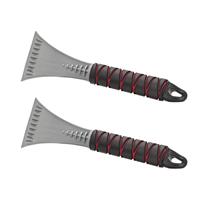 2x stuks kunststof ijskrabber grijs met softgrip handvat 27 cm -