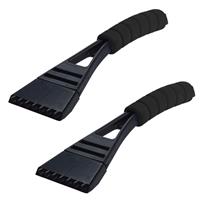 2x stuks kunststof ijskrabber met zwart softgrip handvat 27 cm -