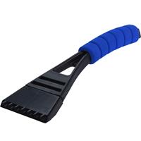 Kunststof ijskrabber met blauw softgrip handvat 27 cm -