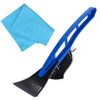 Autoramen stevige IJskrabber met borstel blauw 31 cm met anti-condens doek -