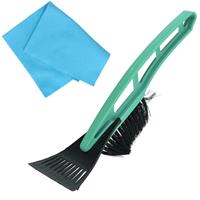 Autoramen stevige IJskrabber met borstel groen 31 cm met anti-condens doek -