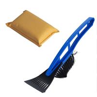 Autoramen stevige IJskrabber met borstel blauw 31 cm met anti-condens spons -