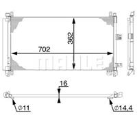 Mahle Original Kondensator, Klimaanlage  AC 597 000S