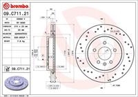 Remschijf BREMBO, Remschijftype: Geperforeerd / Geventileerd, u.a. für Opel