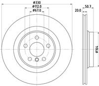 Hella Bremsscheibe Hinterachse  8DD 355 132-301