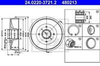 ATE Bremstrommel Hinterachse  24.0220-3721.2