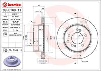 Bremsscheibe Hinterachse Brembo 09.E168.11