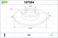 Valeo Bremsscheibe Hinterachse  197584