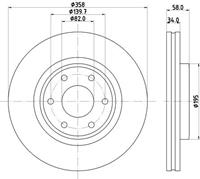 Hella Bremsscheibe Vorderachse  8DD 355 132-441