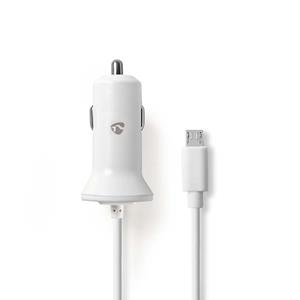 AutoladegerÄt 2.4a w/wire micro usb weiss ccham240awt - Nedis
