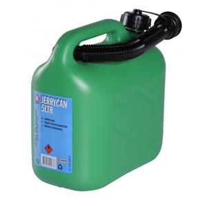 Jerrycan voor brandstof 5 liter groen - incl. schenktuit - voor o.a. benzine en diesel