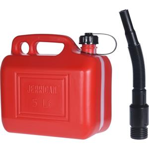 Rode brandstof jerrycan - 5 liter - met schenktuit - voor diesel / benzine