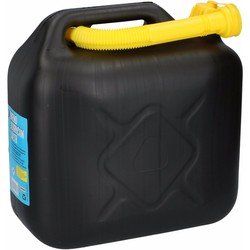 Jerrycan 10 liter zwart voor brandstof - incl. schenktuit - o.a. voor benzine / diesel