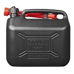 Pro Plus Zwarte jerrycan/watertank/benzinetank 10 liter - Voor water en benzine - Jerrycans/watertanks voor onderweg of op de camping