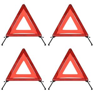 vidaXL Verkehrswarndreiecke 4 Stk. Rot 56,5x36,5x44,5cm 