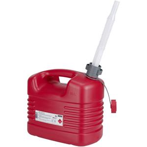 PRESSOL Kunststoff-Kraftstoffkanister, flexibler Auslauf, Volumen 10 l, VE 5 Stk, rot