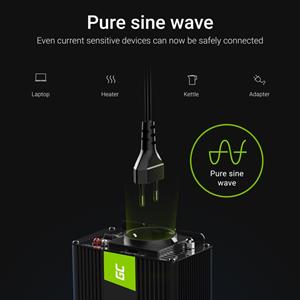 Inverter 24V Auto-omvormer 24V tot 230V, 300W / 600W volledige sinusgolf