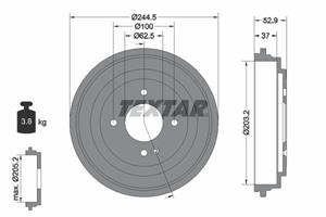 Textar Bremstrommel Hinterachse  94048100