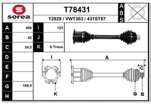 EAI Antriebswelle Vorderachse  T78431