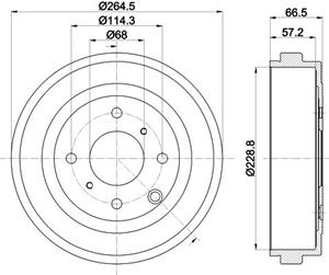 Bremstrommel Hinterachse Hella 8DT 355 303-231