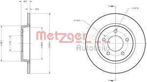 Metzger Bremsscheibe Hinterachse  6110581