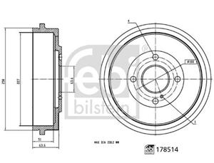 Febi Bilstein Bremstrommel Hinterachse  178514