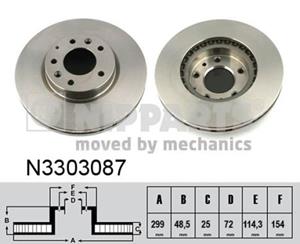 Nipparts Bremsscheibe Vorderachse  N3303087